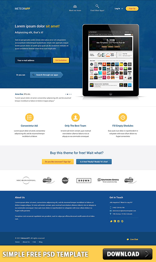 Simple Free PSD Template L