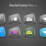 Sleek Glossy Social Icons PSD