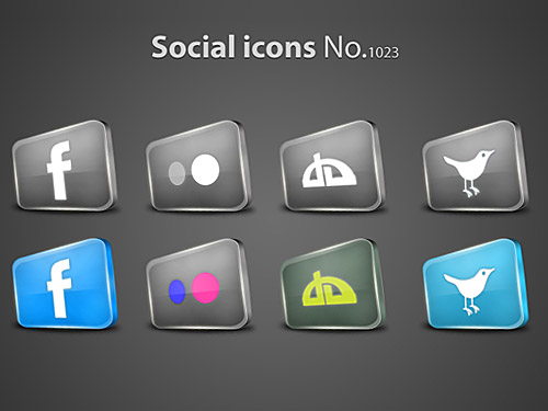 Sleek Glossy Social Icons L