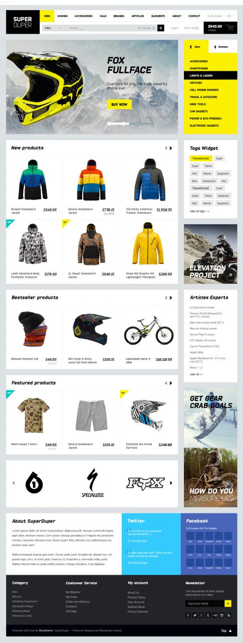Sportswear Shopping Website PSD Template