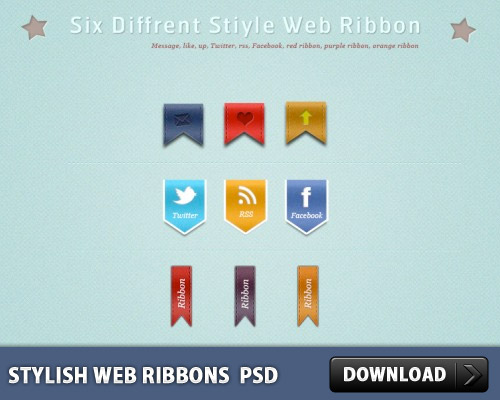 Stylish Web Ribbons PSD L