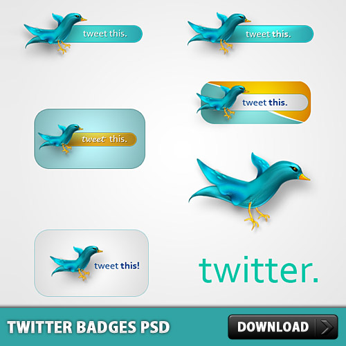 Twitter Badges PSD L