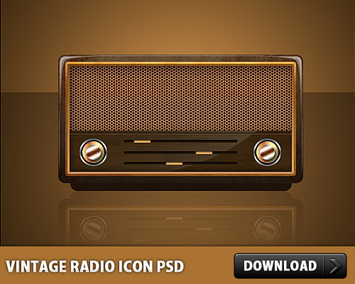 Vintage Radio Icon PSD L