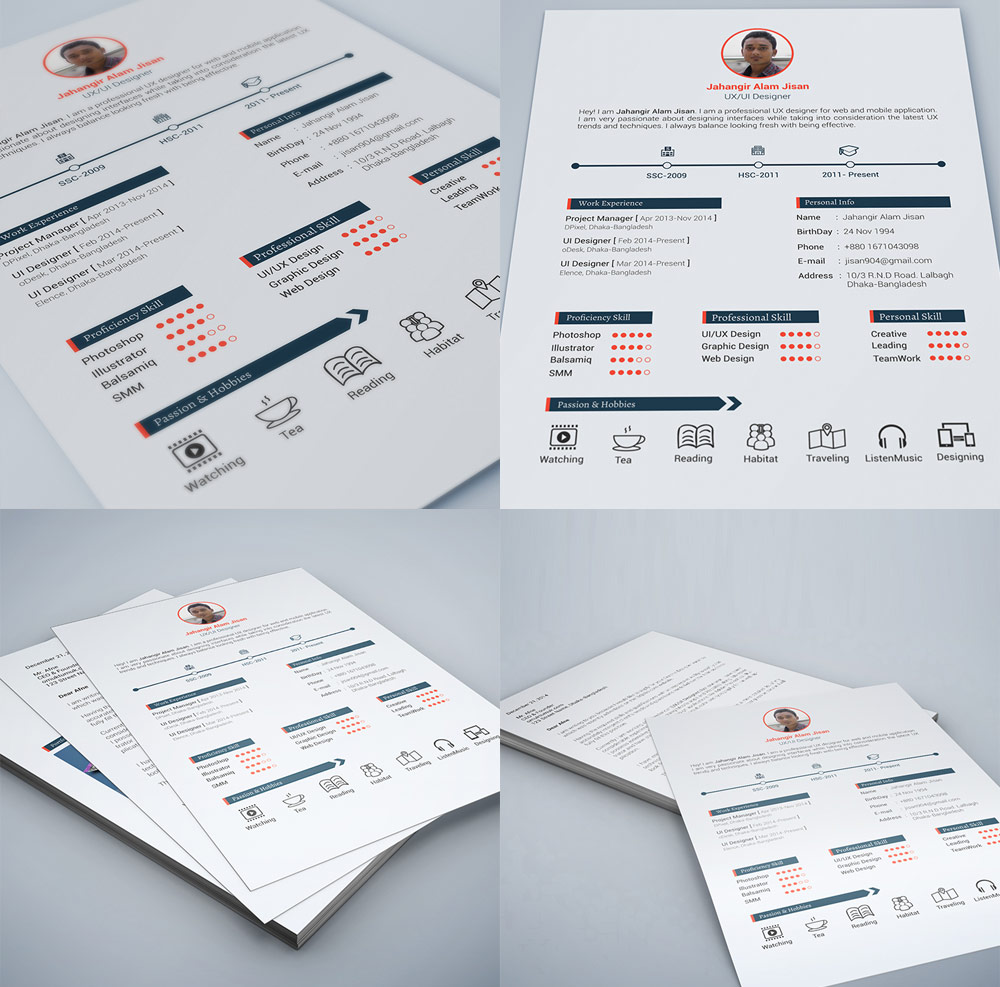 Web And Graphic Designer Resume Free PSD Print Ready