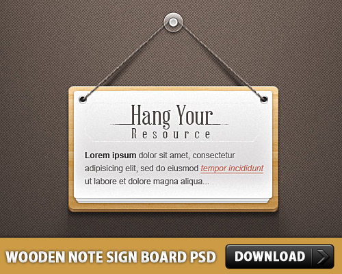 Wooden Note Sign PSD L