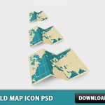 World Map Icon PSD