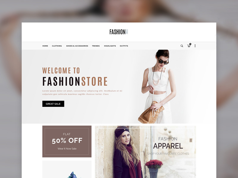 ECommerce Fashion Store Website Template PSD