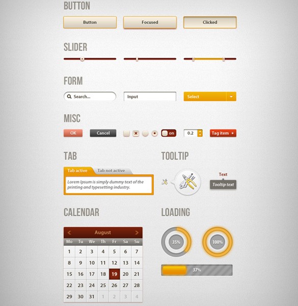 Creative Web UI Kit PSD