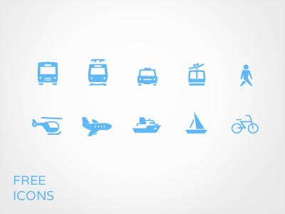 Transportation Icon Set Free PSD