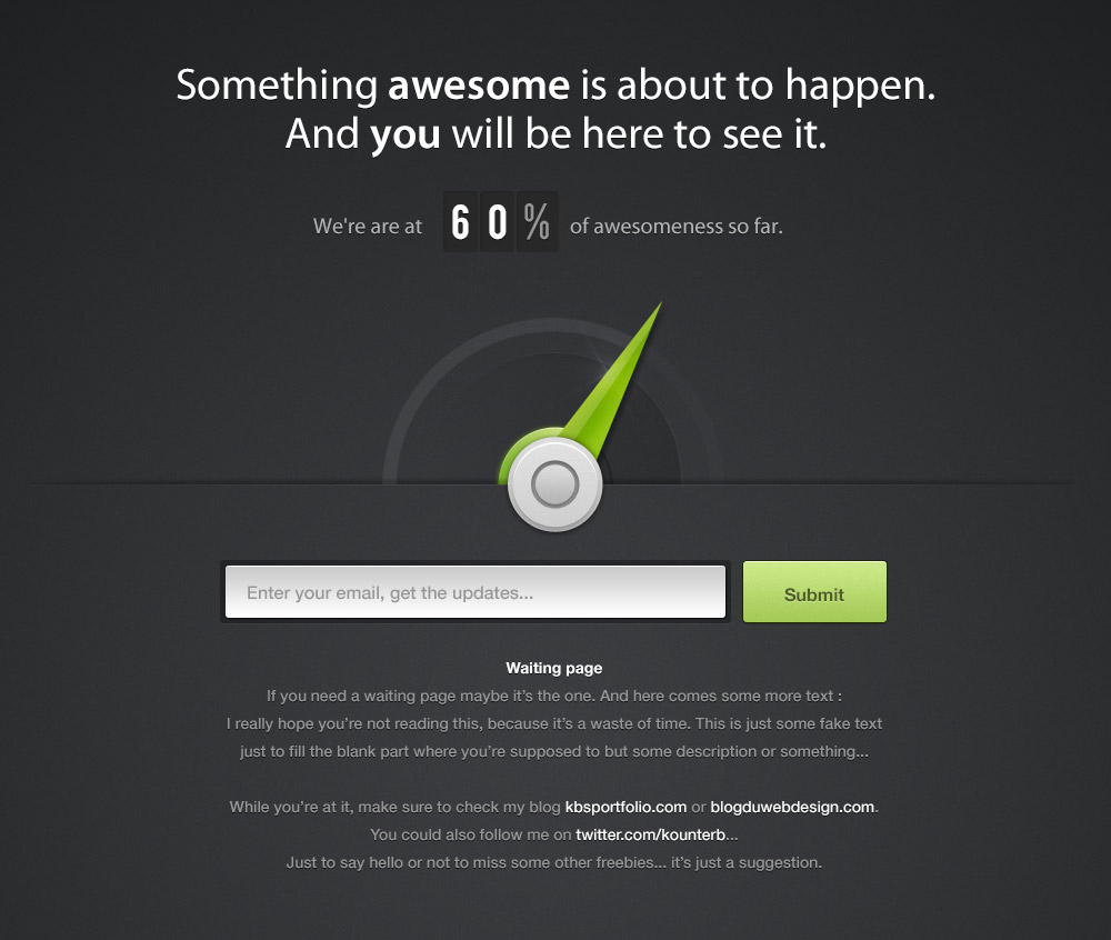 Resource For Designer Waiting Page PSD